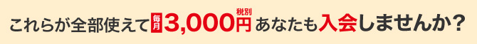 月々たった3,000円(税別)で、7つのサービスが使える!